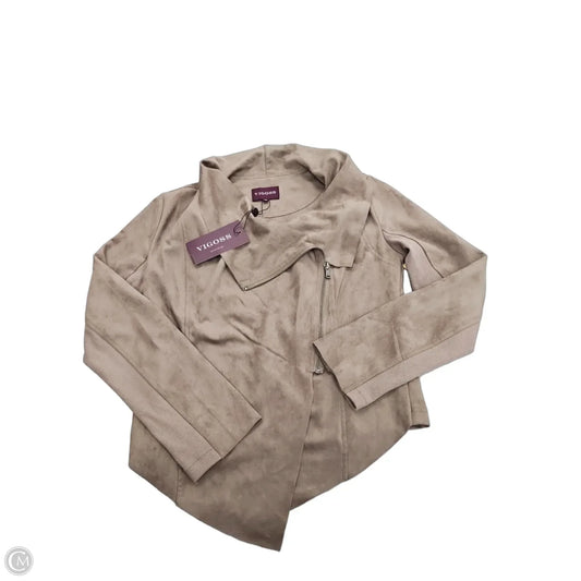 Jacket Leather By Vigoss In Brown, Size: M