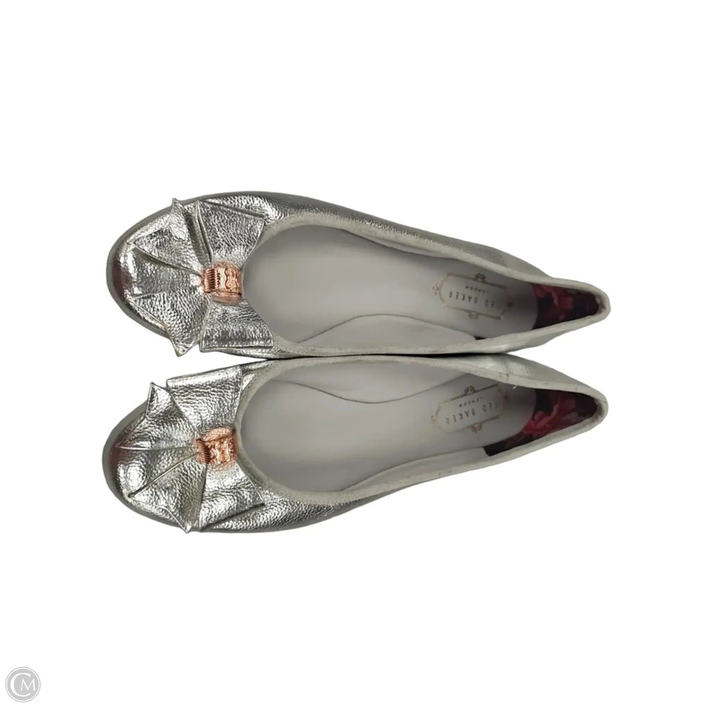 Shoes Flats By Ted Baker In Silver, Size: 8