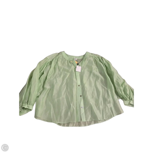 Top 3/4 Sleeve By Current Air In Green, Size: S