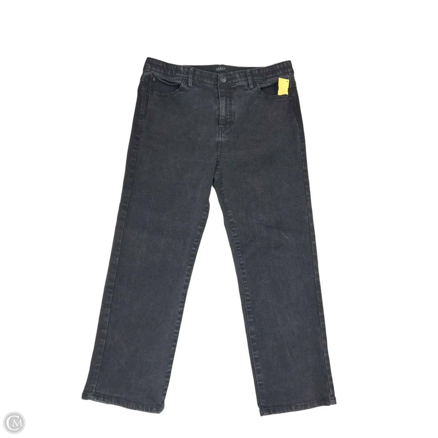 Jeans Straight By Curve Appeal In Black Denim, Size: 14