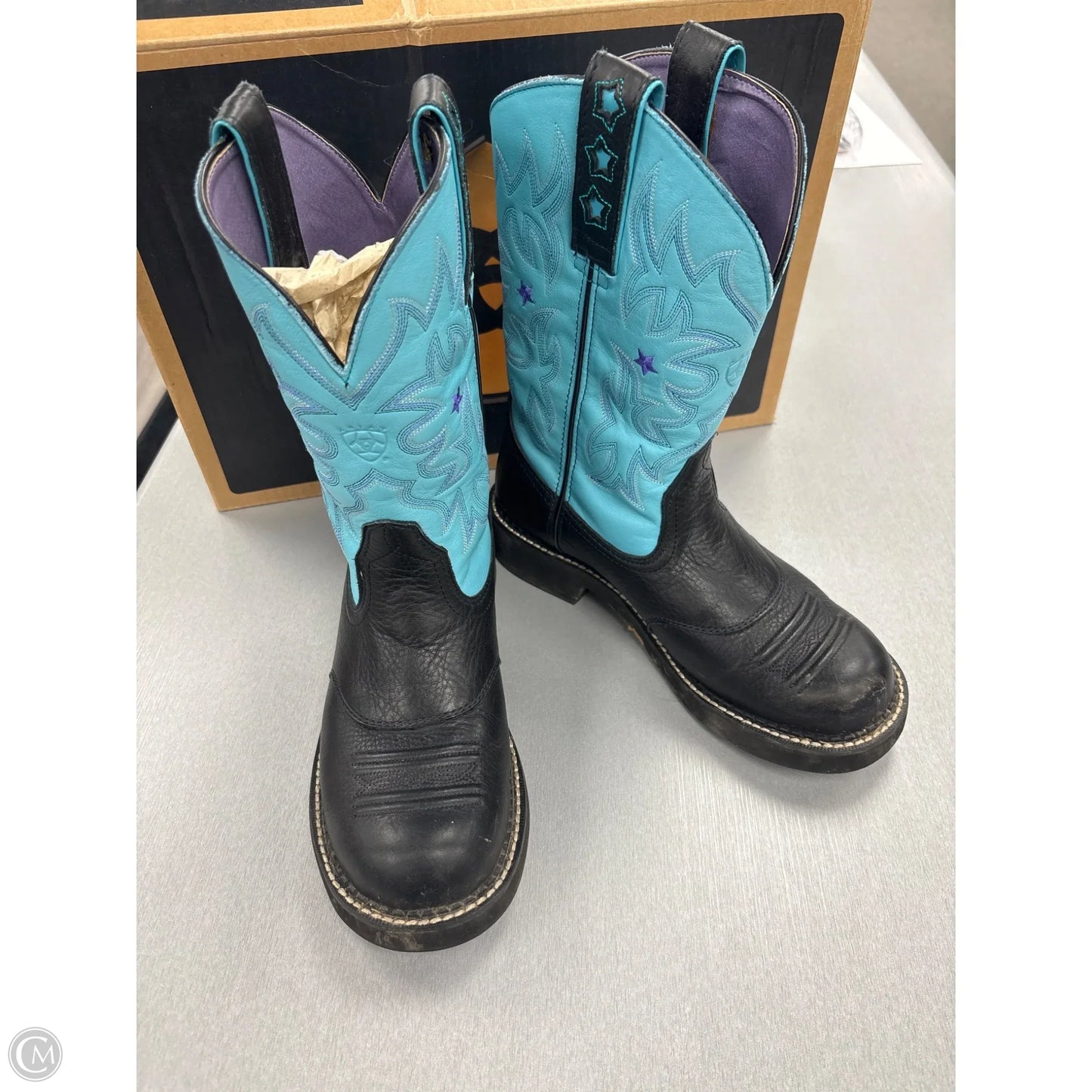 Boots Western By Ariat In Teal, Size: 9
