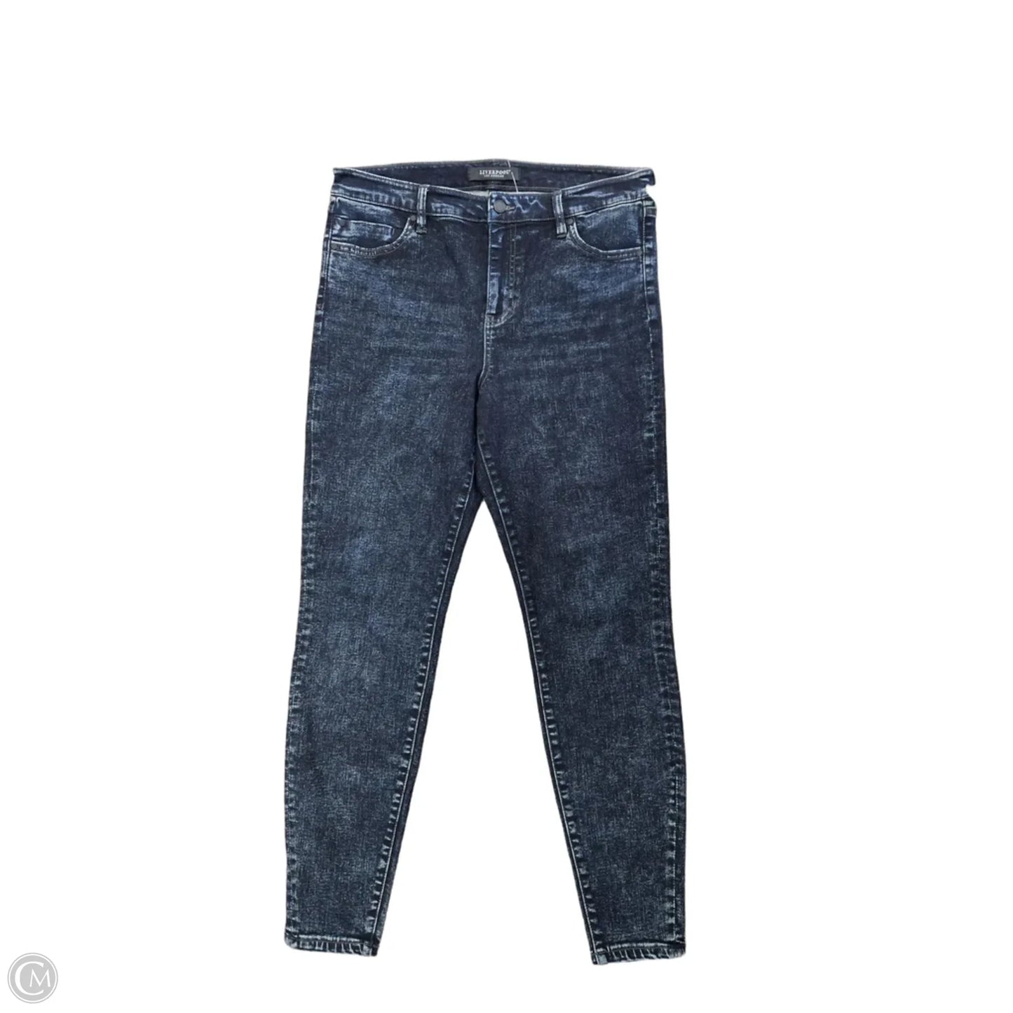 Jeans Skinny By Liverpool In Blue Denim, Size: 14