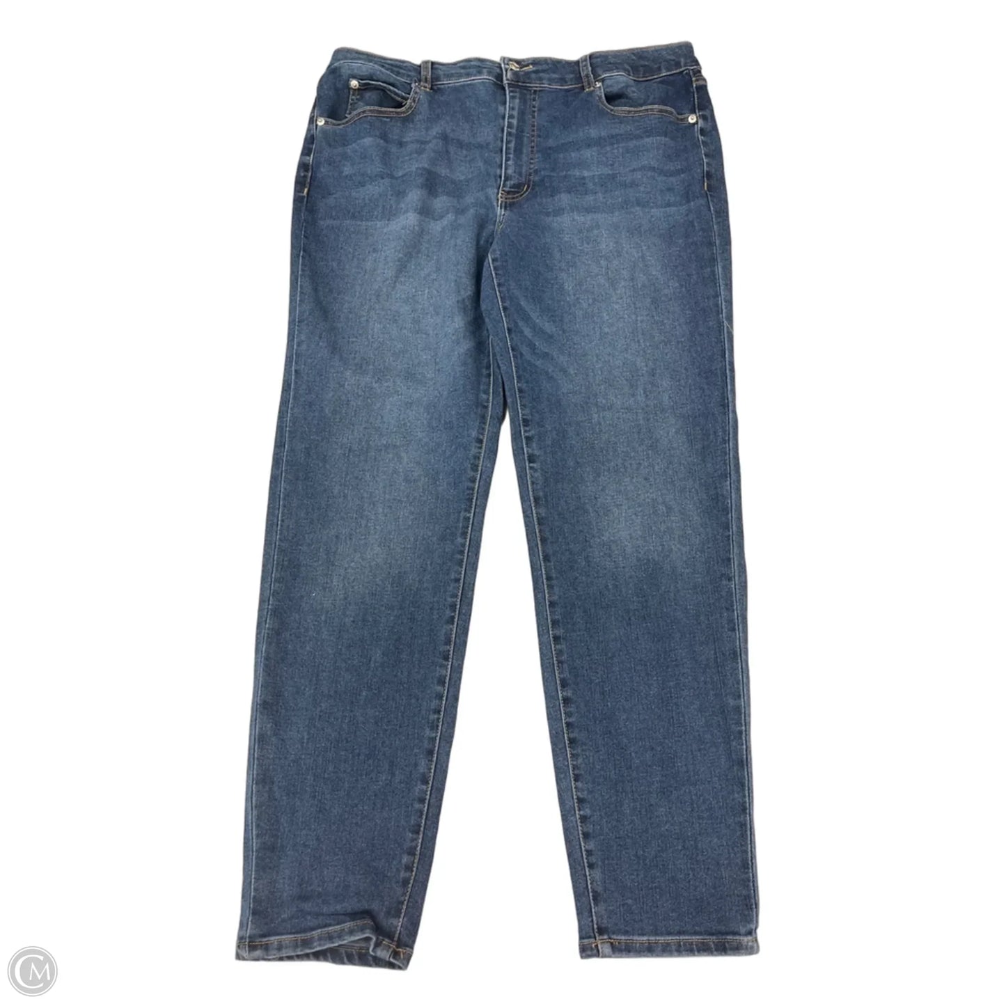 Jeans Skinny By Tahari In Blue Denim, Size: 16