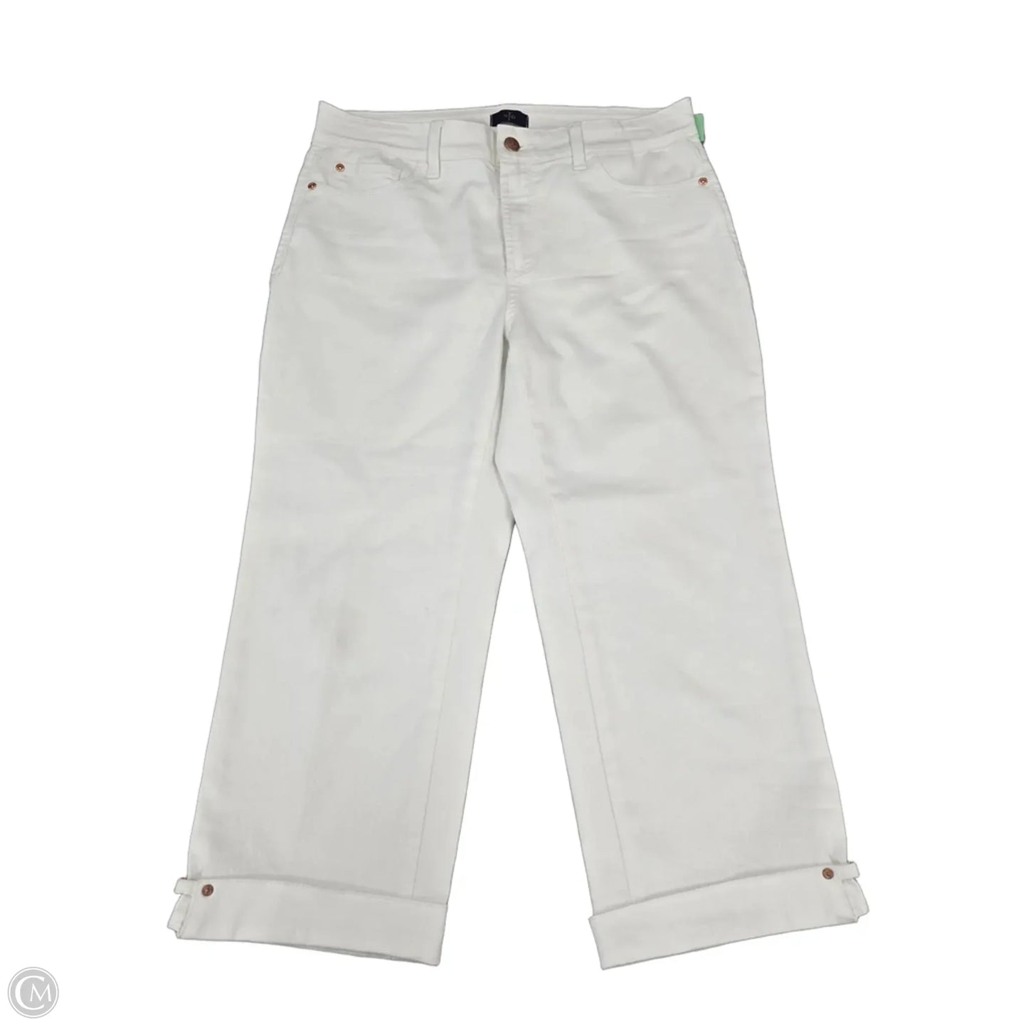 Jeans Cropped By Not Your Daughters Jeans In White Denim, Size: 10