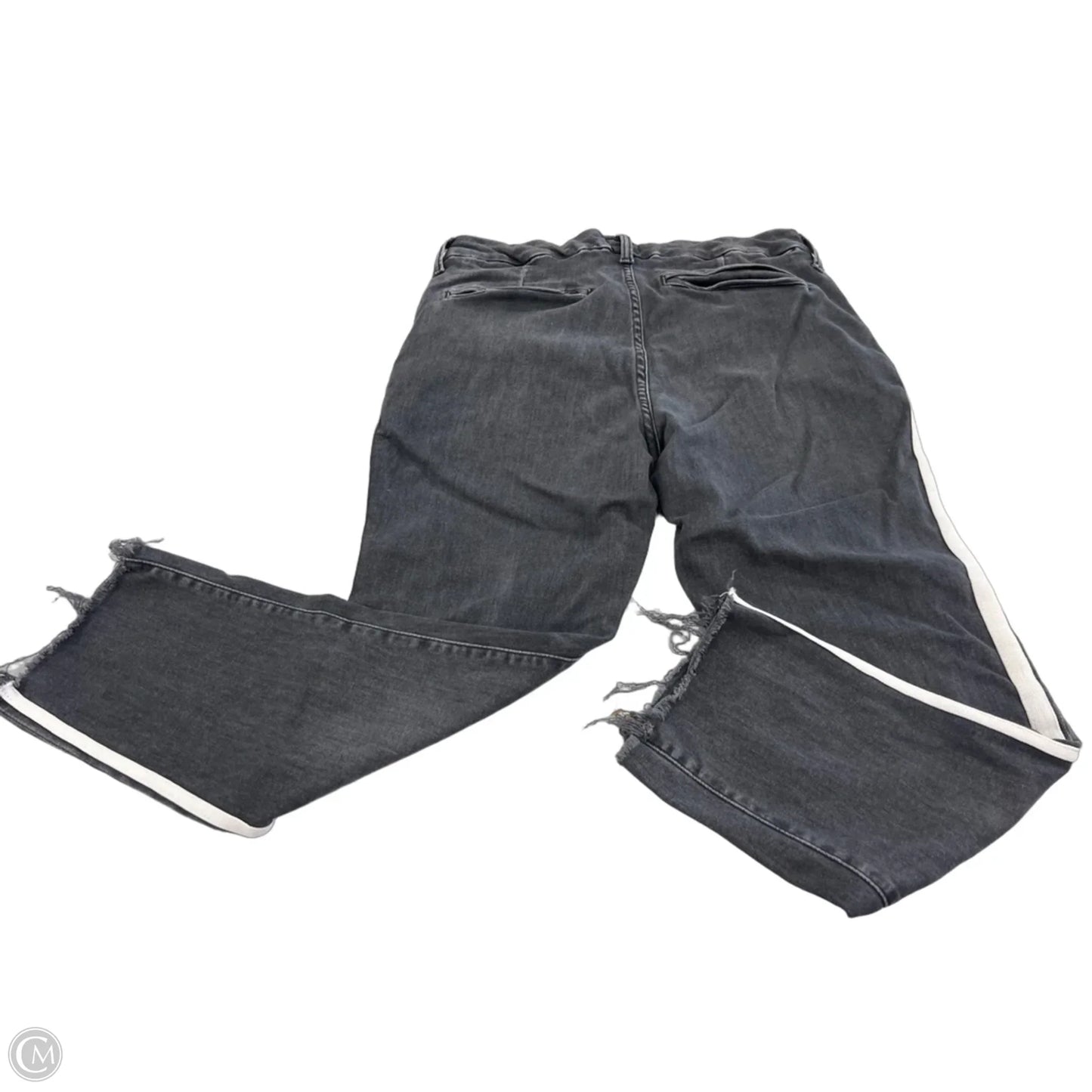 Jeans Cropped By Mother In Black Denim, Size: 10