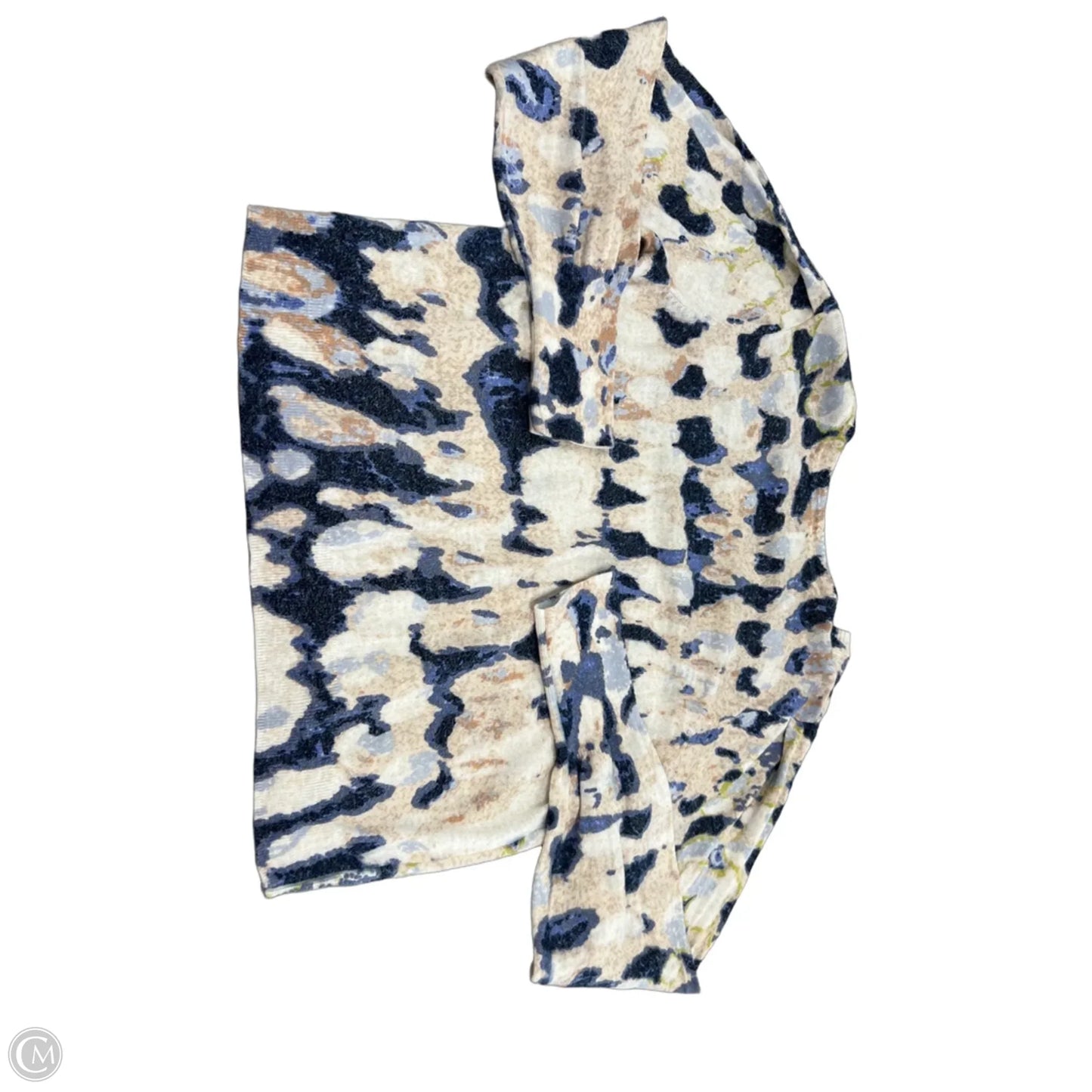 Top Long Sleeve By Nic + Zoe In Blue & White, Size: Xl