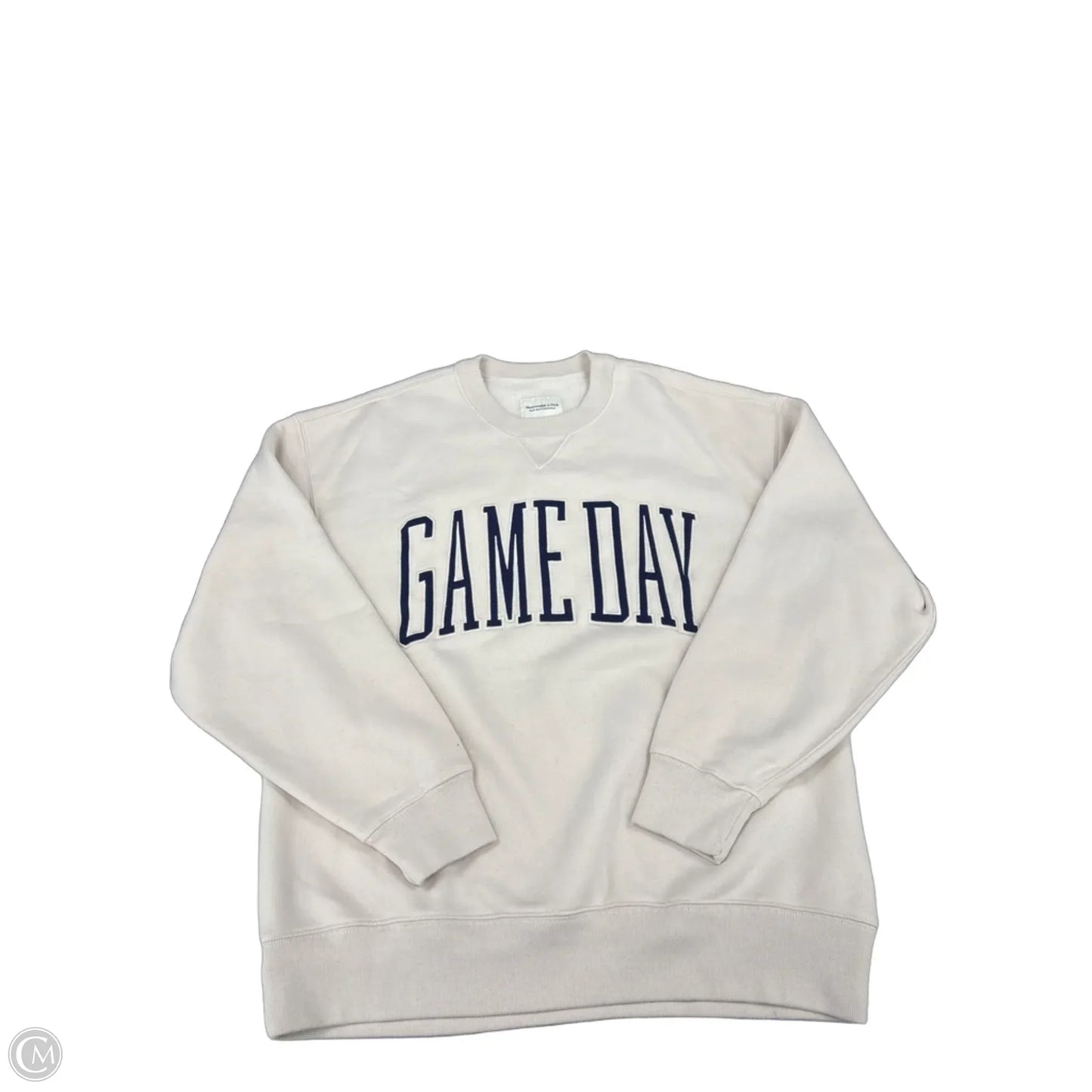 Sweatshirt Crewneck By Abercrombie And Fitch In Beige, Size: M