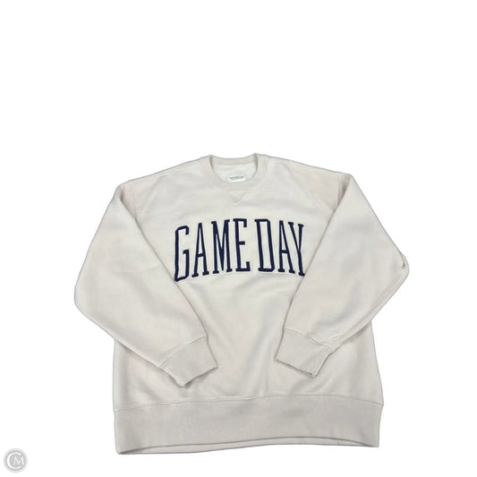 Sweatshirt Crewneck By Abercrombie And Fitch In Beige, Size: M