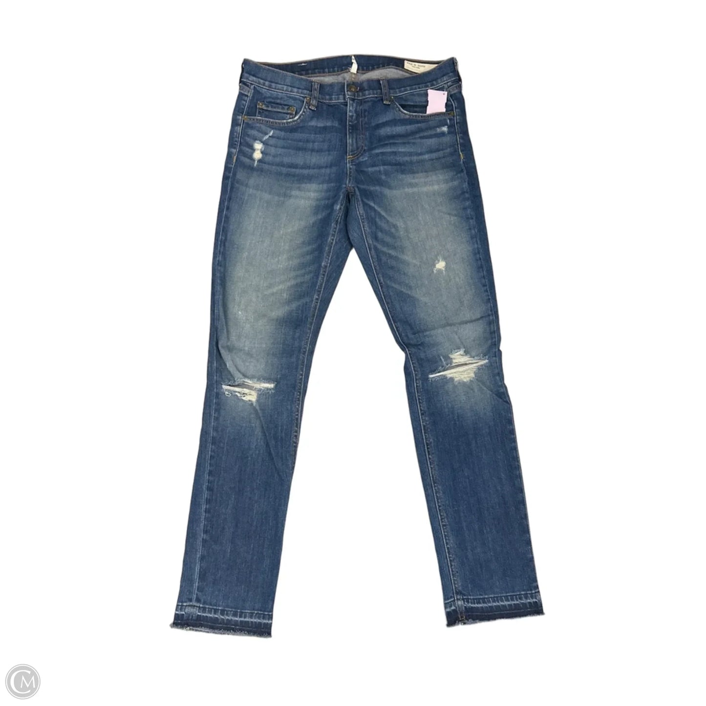 Jeans Skinny By Rag And Bone In Blue Denim, Size: 10