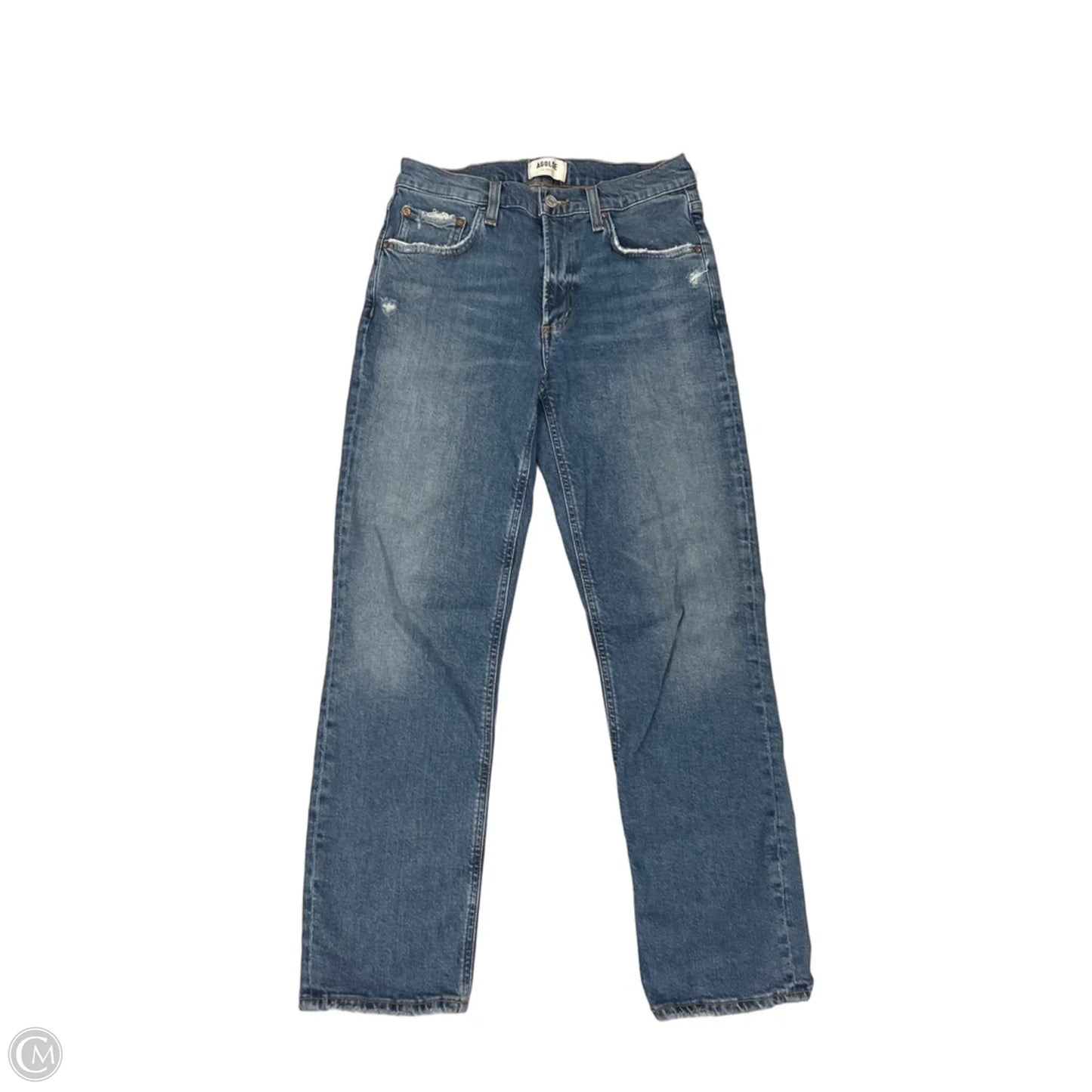 Jeans Straight By Agolde In Blue Denim, Size: 0