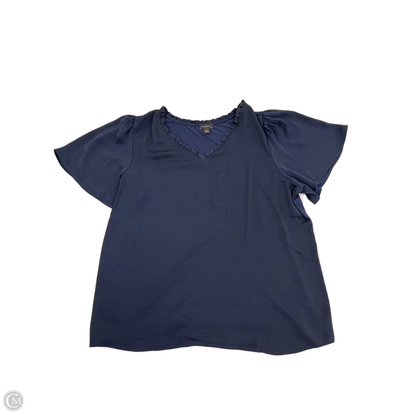 Top Short Sleeve By Ann Taylor In Navy, Size: Xl