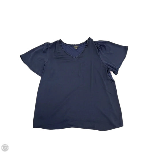 Top Short Sleeve By Ann Taylor In Navy, Size: Xl