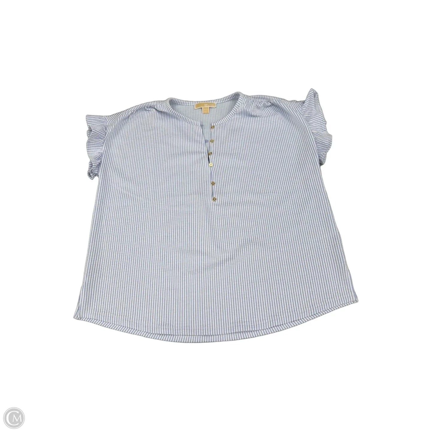 Top Short Sleeve By Michael By Michael Kors In Blue & White, Size: Xl