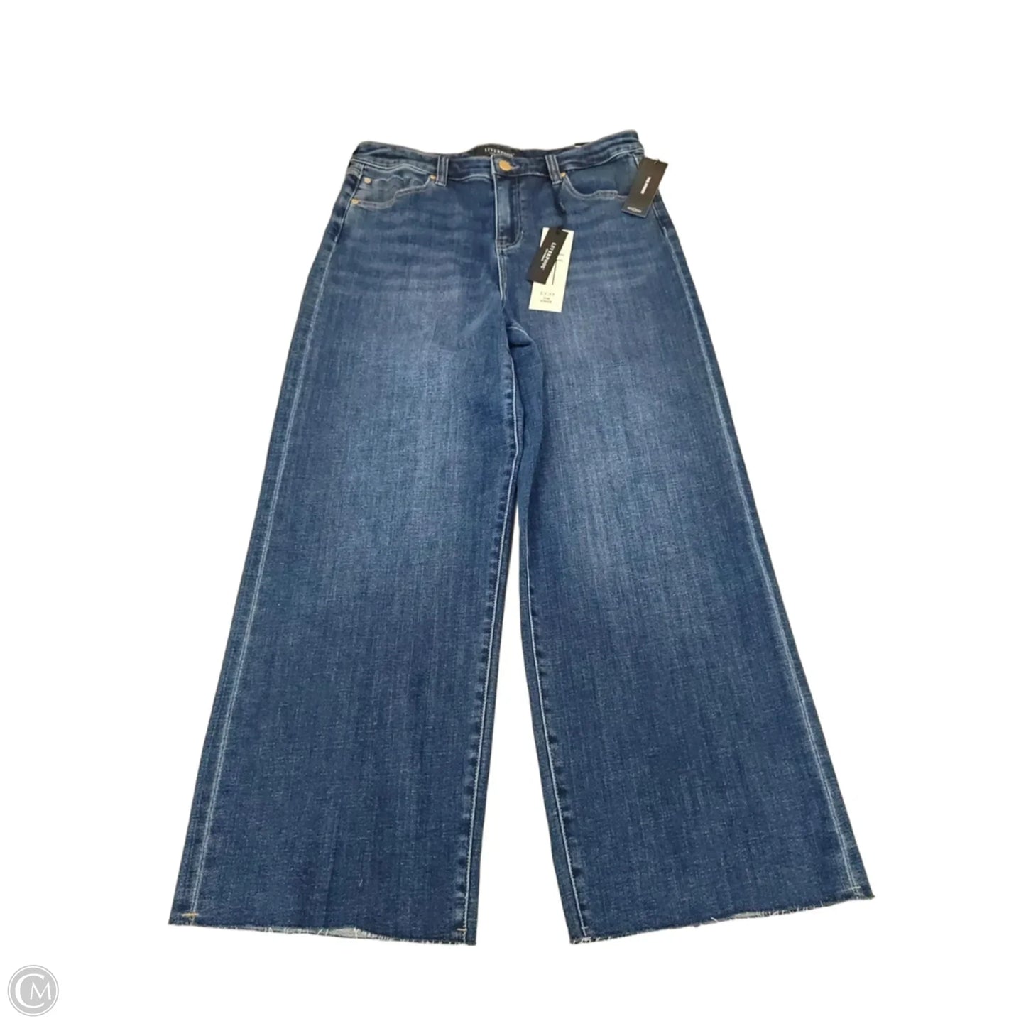 Jeans Wide Leg By Liverpool In Blue Denim, Size: 8