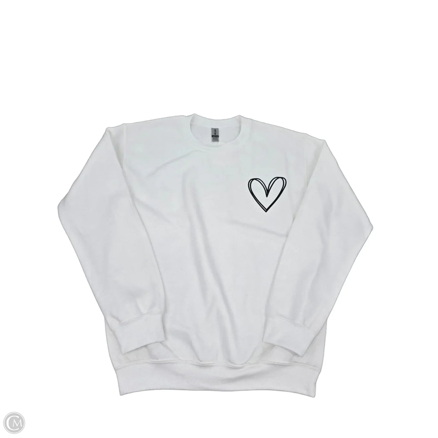 Sweatshirt Crewneck By Gildan In White, Size: S