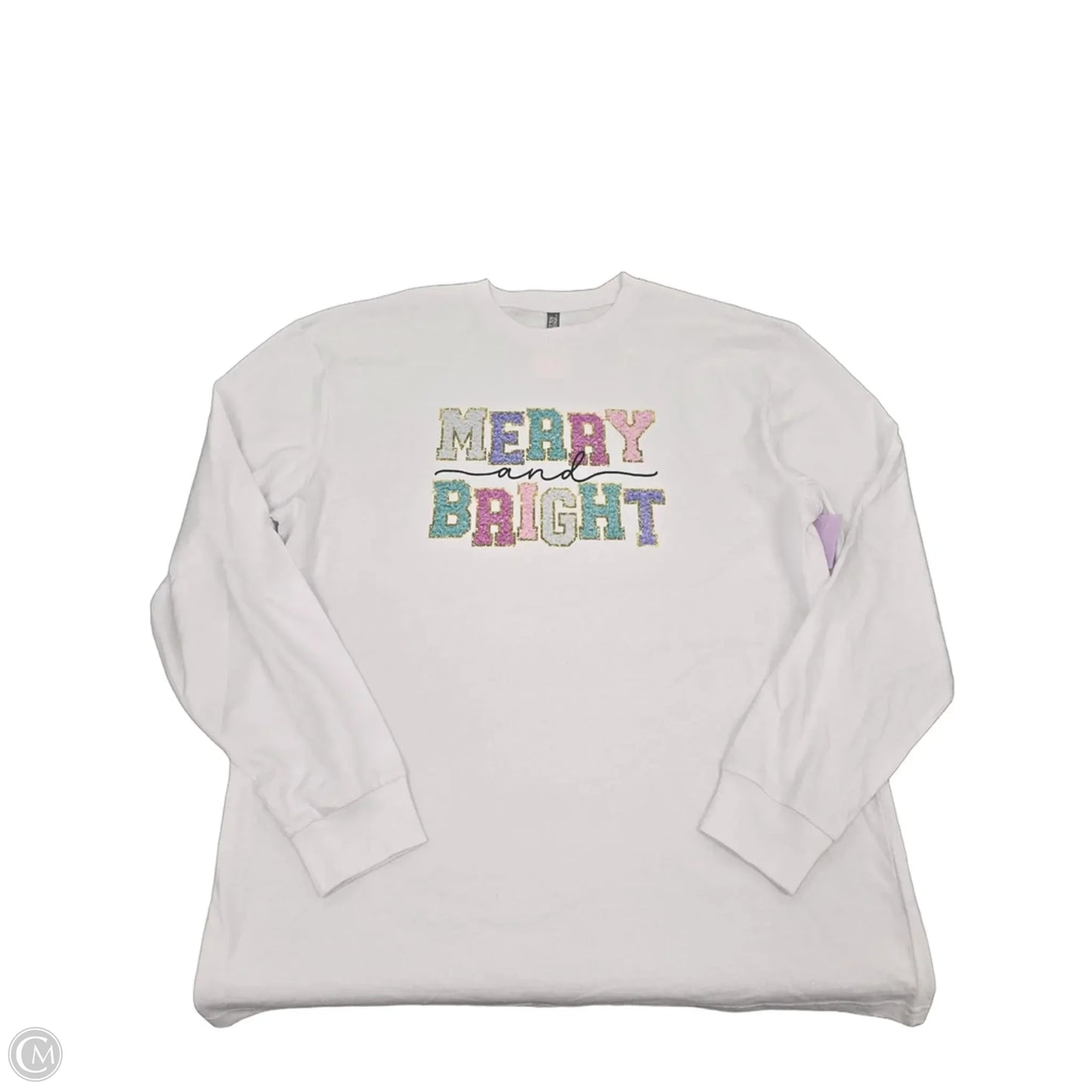 Top Long Sleeve Basic By Cmf In White, Size: Xl