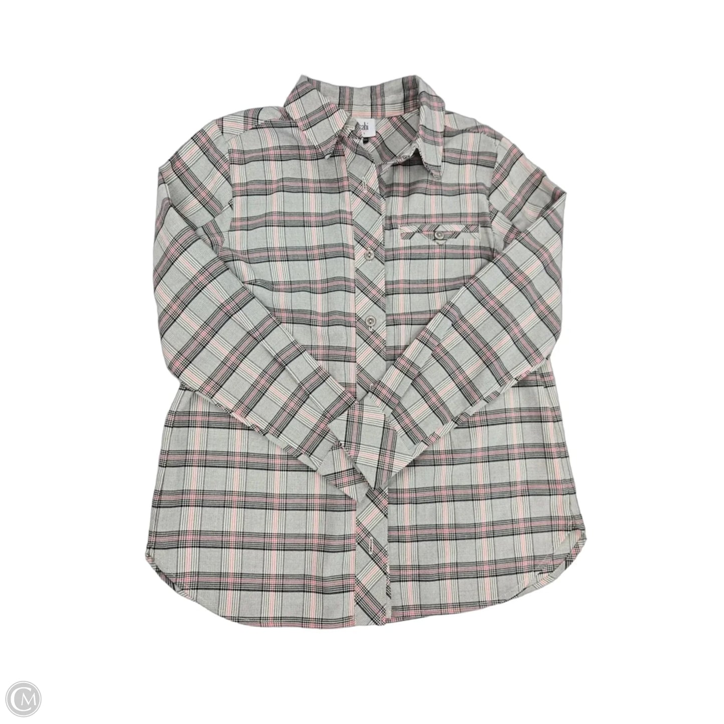 Top Long Sleeve By Cabi In Plaid Pattern, Size: S