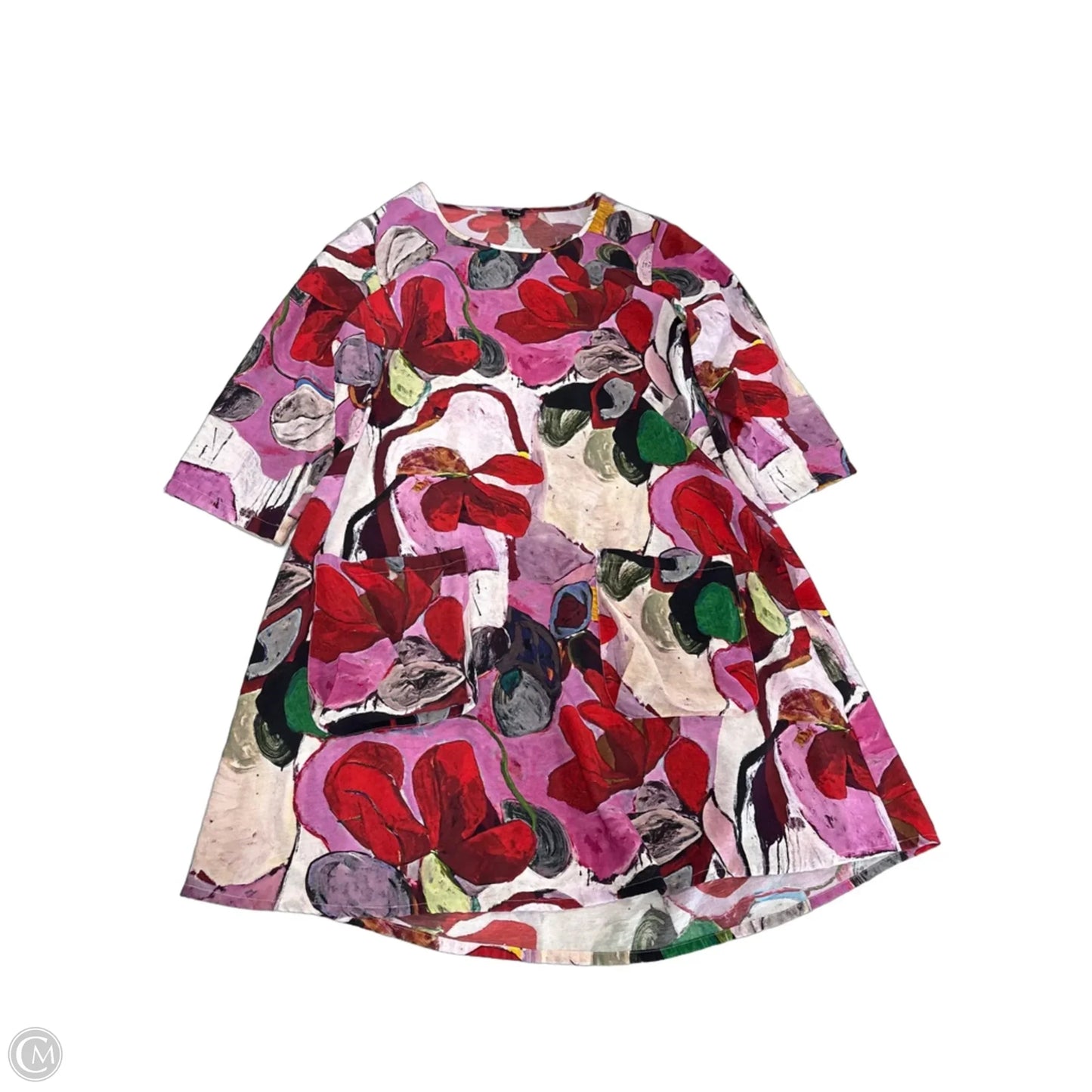 Dress Casual Short By Shana In Pink & Red, Size: S