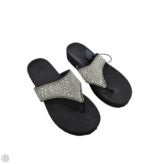 Sandals Flip Flops By Skechers In Silver, Size: 10