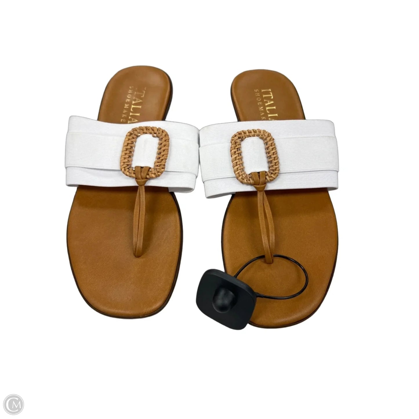 Sandals Flip Flops By Italian Shoemakers In White, Size: 8