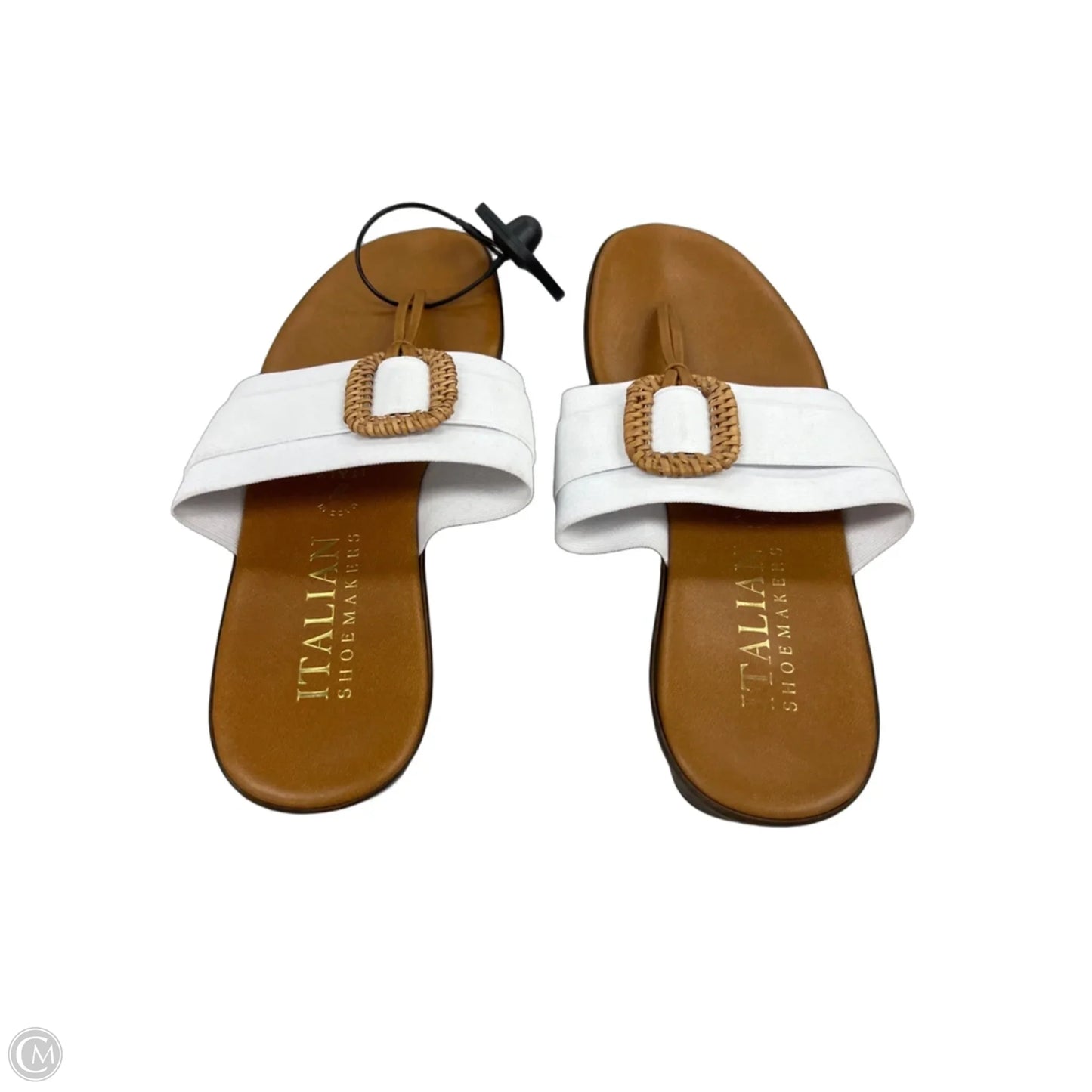 Sandals Flip Flops By Italian Shoemakers In White, Size: 8