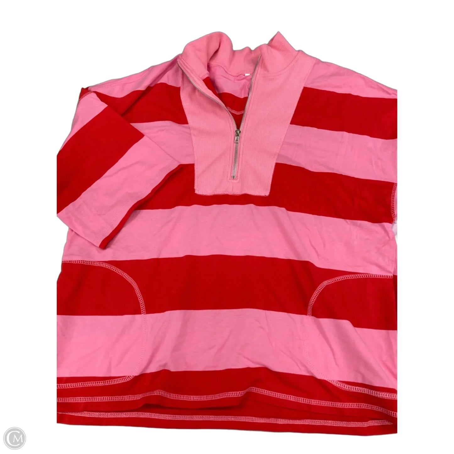 Top 2pc Short Sleeve By Cmf In Pink & Red, Size: L