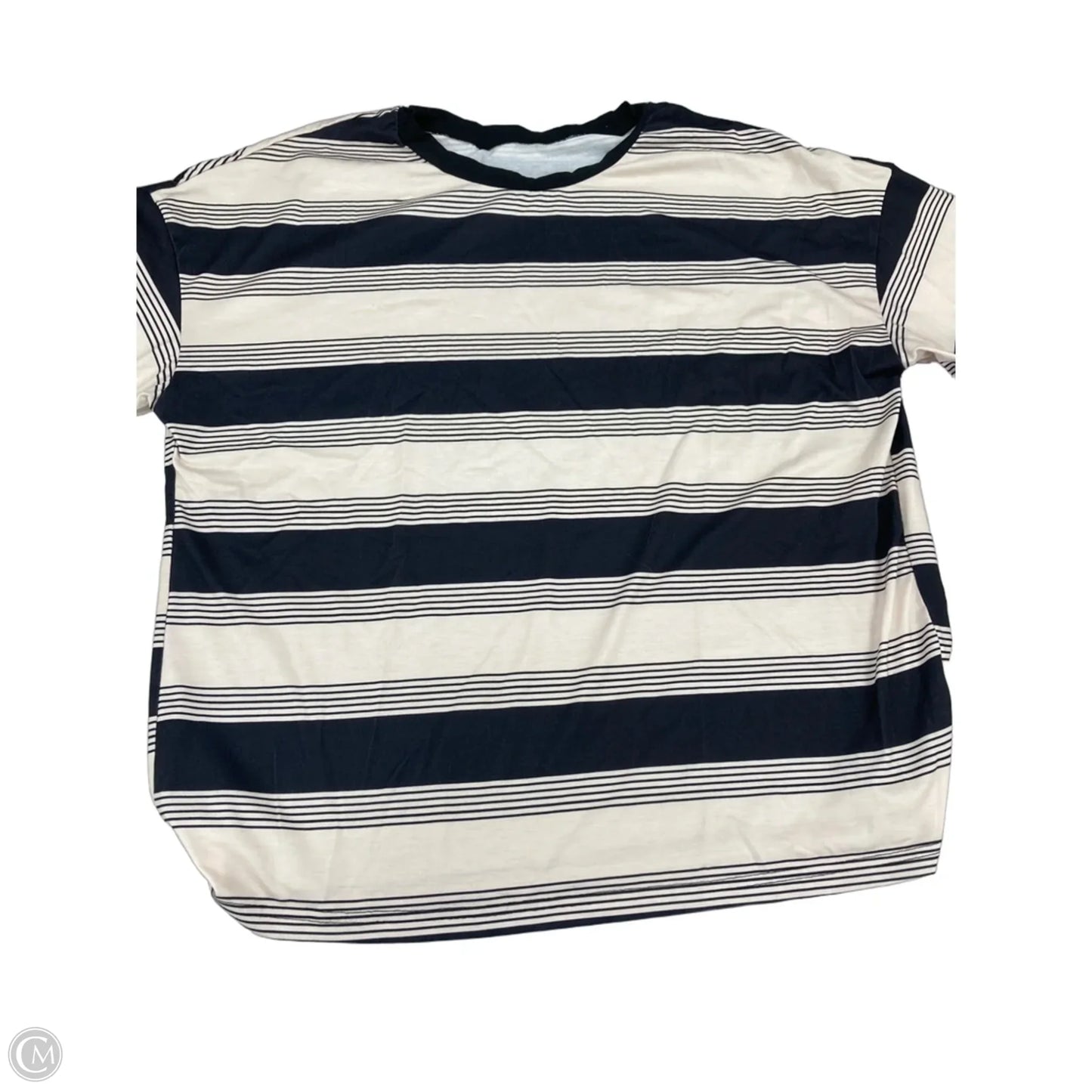 Top 2pc Short Sleeve By Cmf In Striped Pattern, Size: L