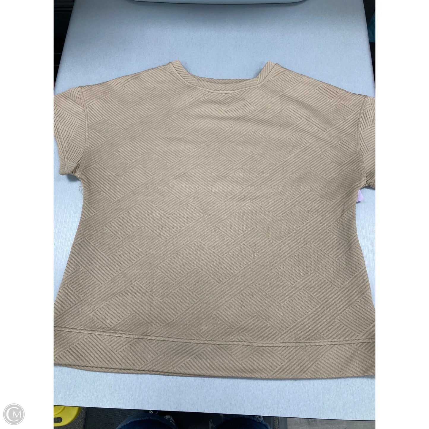 Top 2pc Short Sleeve By Cmf In Tan, Size: Xl