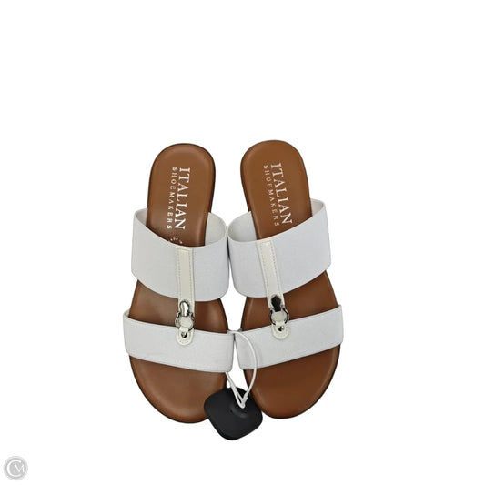 Sandals Heels Wedge By Italian Shoemakers In White, Size: 7.5