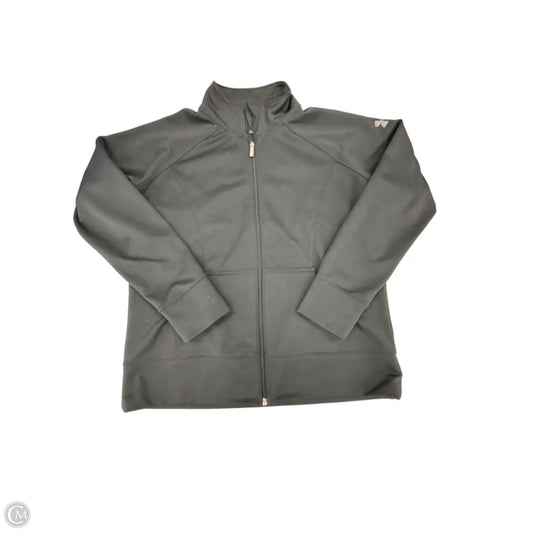 Athletic Top Long Sleeve Collar By Under Armour In Black, Size: L
