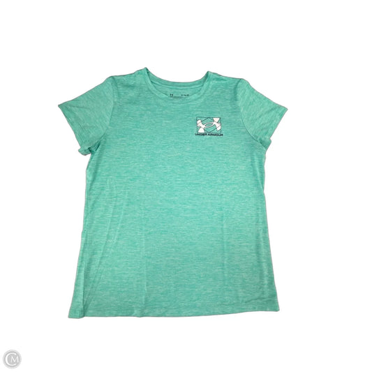 Athletic Top Short Sleeve By Under Armour In Teal, Size: Xl
