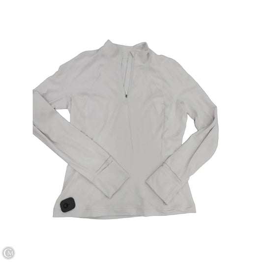 Athletic Top Long Sleeve Collar By Lululemon In White, Size: 12