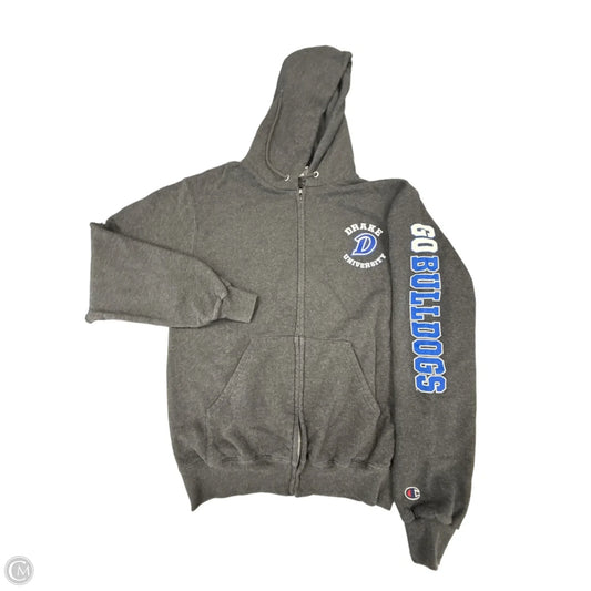 Sweatshirt Hoodie By Champion In Grey, Size: S