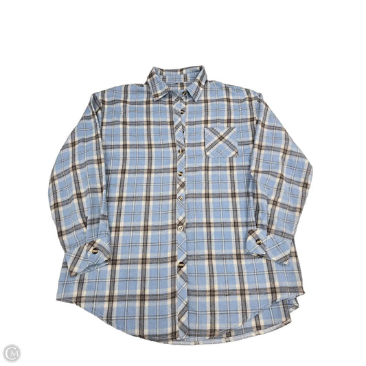 Top Long Sleeve By Cmf In Plaid Pattern, Size: Xxl