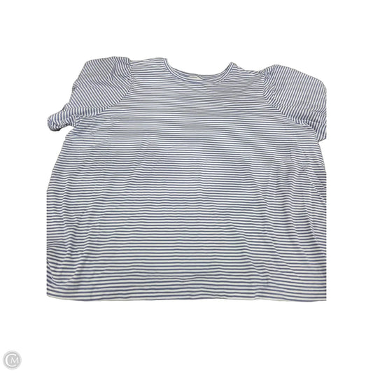 Top Short Sleeve By Lc Lauren Conrad In Blue & White, Size: 3x