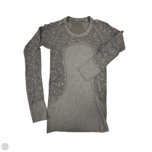 Athletic Top Long Sleeve Crewneck By Lululemon In Grey, Size: 4