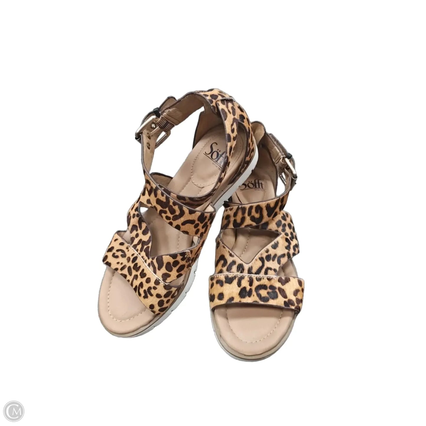 Sandals Flats By Sofft In Animal Print, Size: 6.5