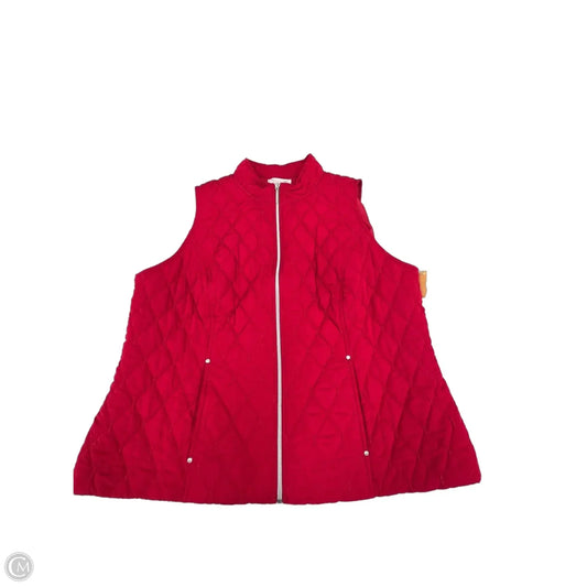 Vest Puffer & Quilted By Allison Daley In Red, Size: 1x