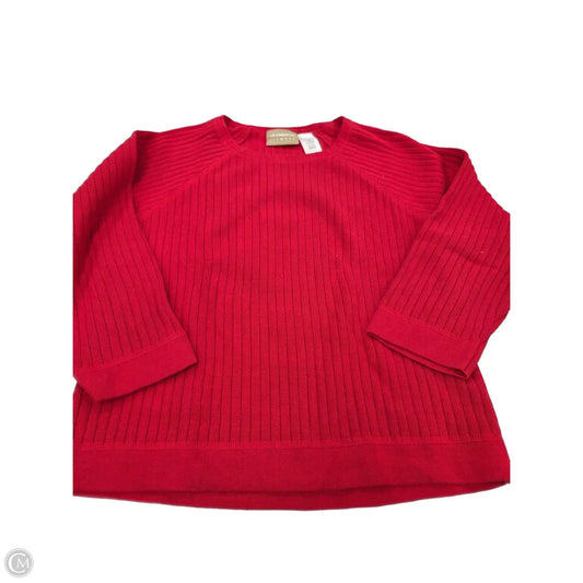 Top 3/4 Sleeve By Liz Claiborne In Red, Size: M