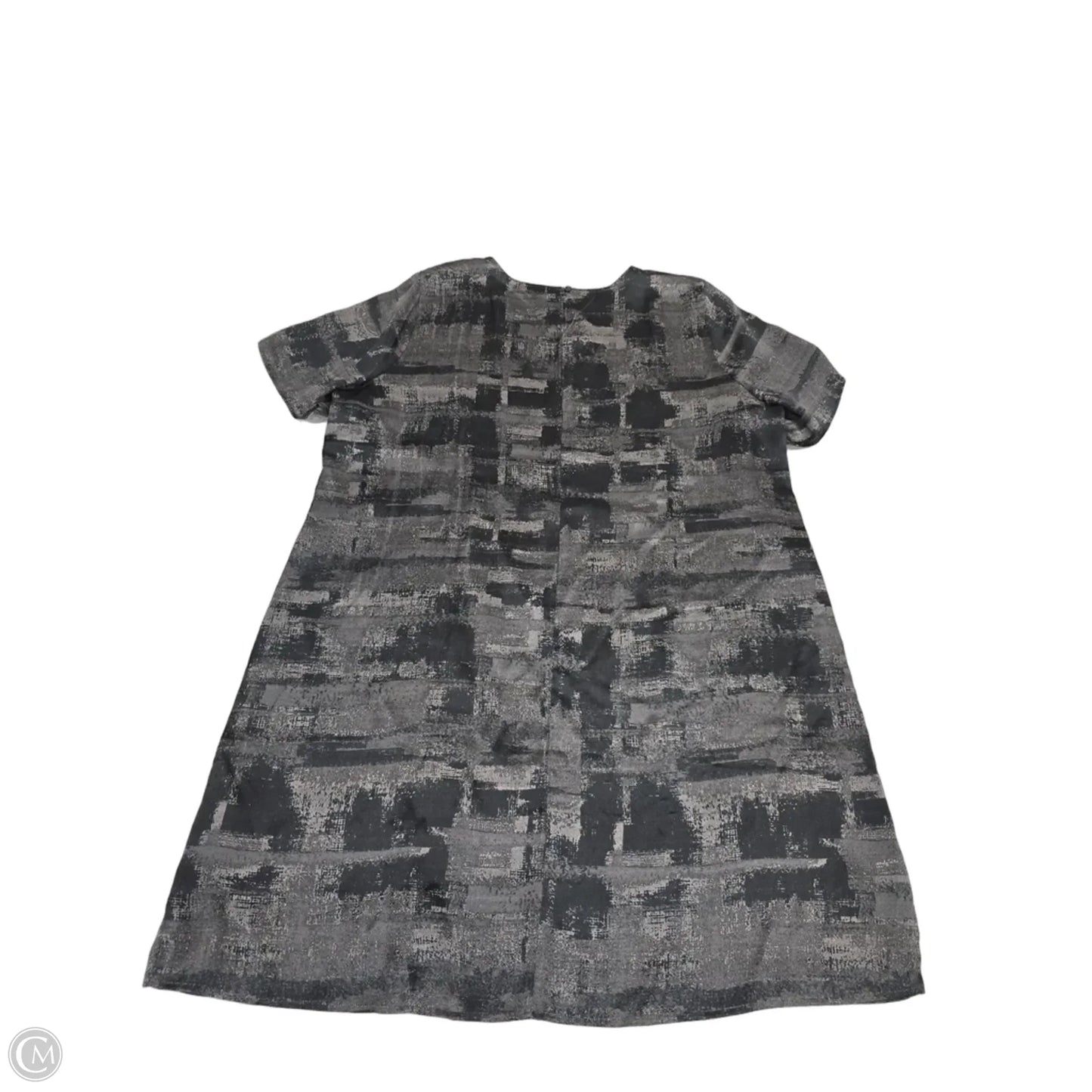 Top Short Sleeve By Eileen Fisher In Black & Grey, Size: Xl