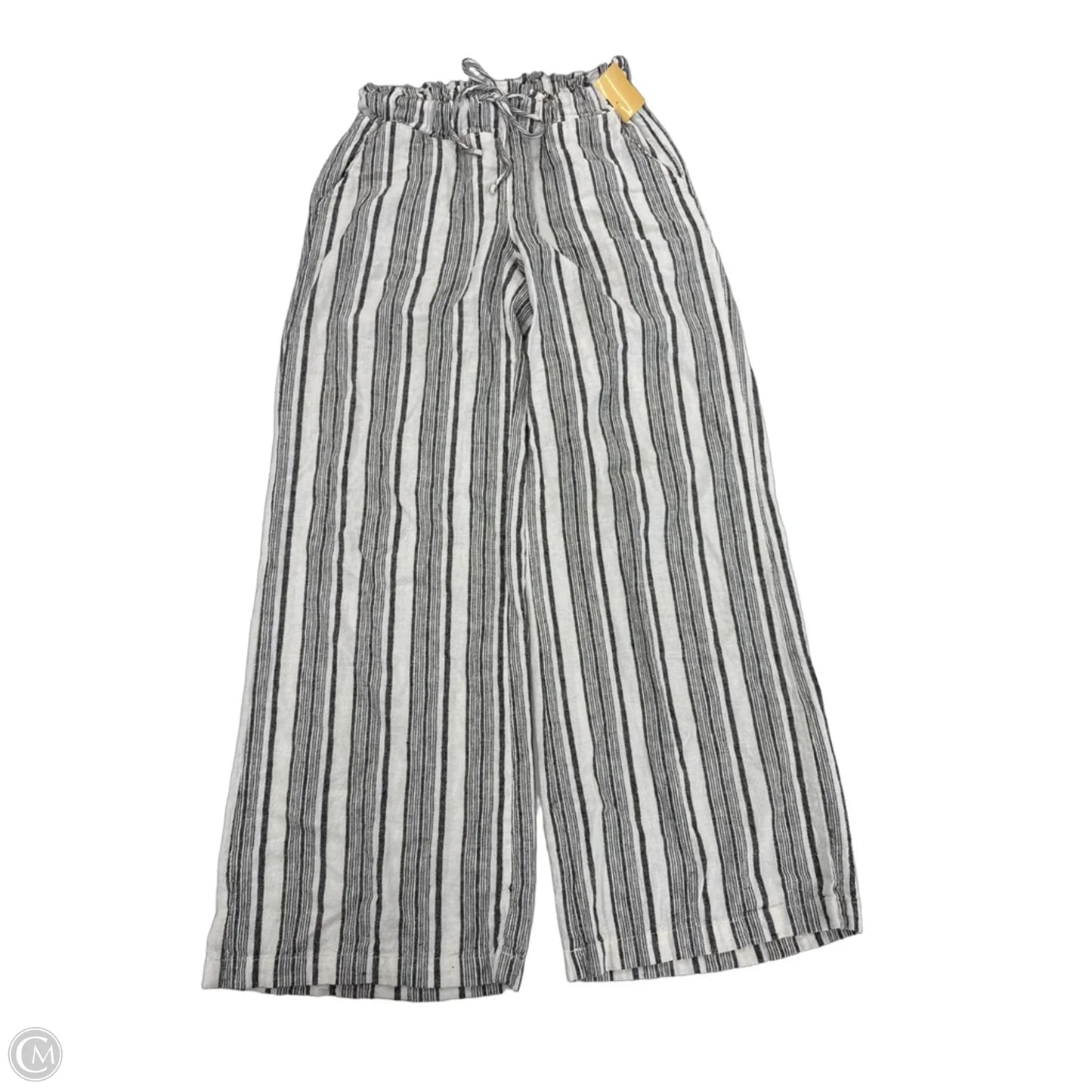 Pants Wide Leg By Happily Grey In Striped Pattern, Size: S
