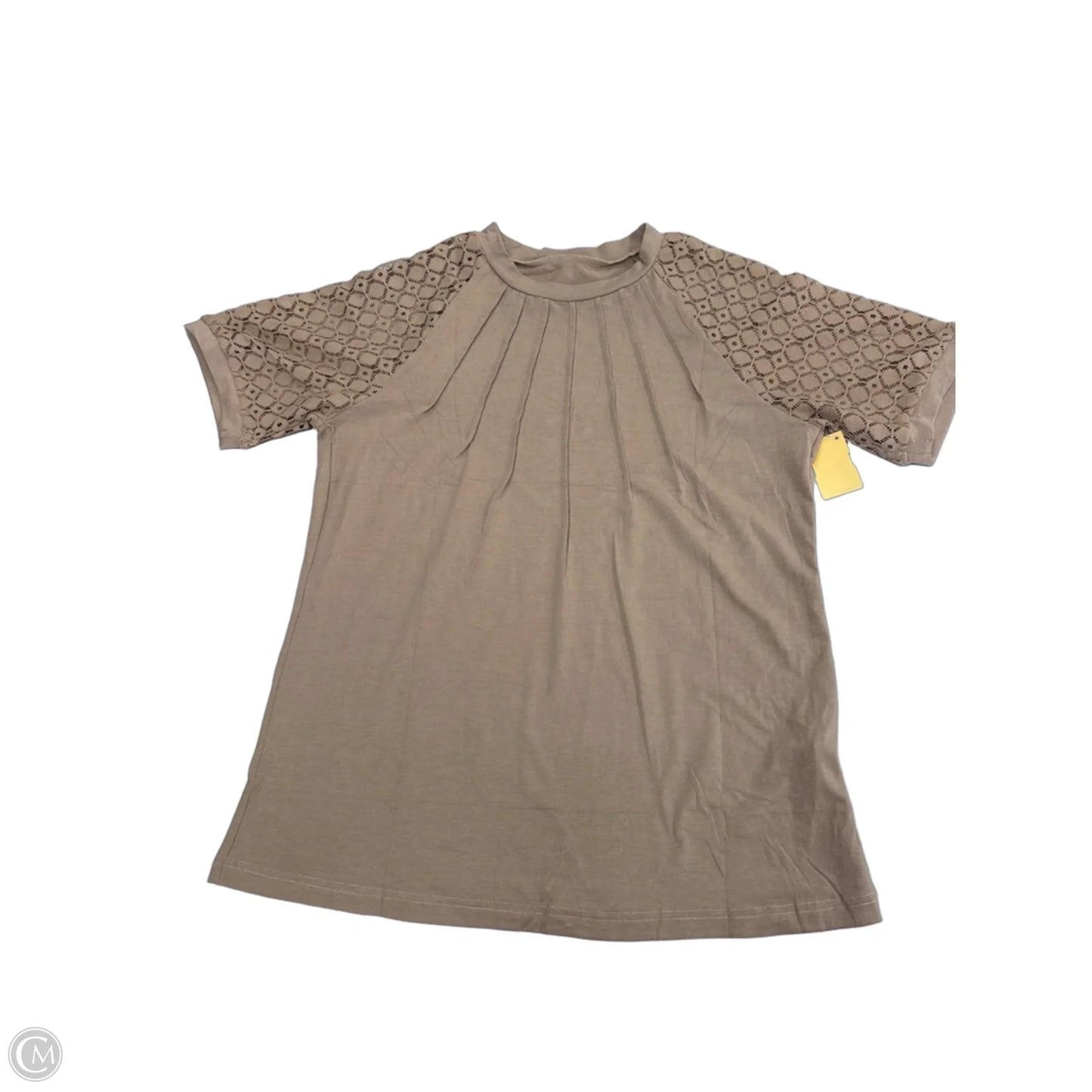 Top Short Sleeve By Cmf In Tan, Size: S