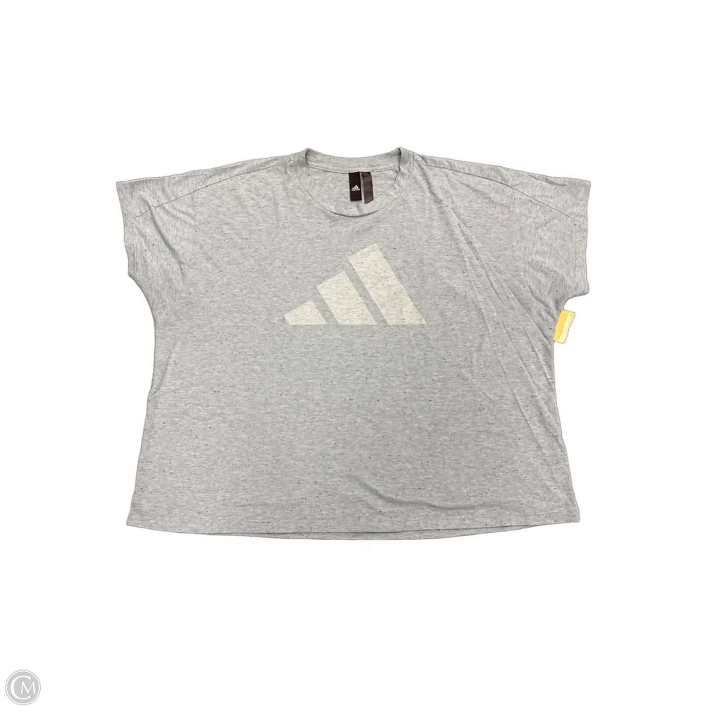 Top Short Sleeve By Adidas In Grey, Size: 3x