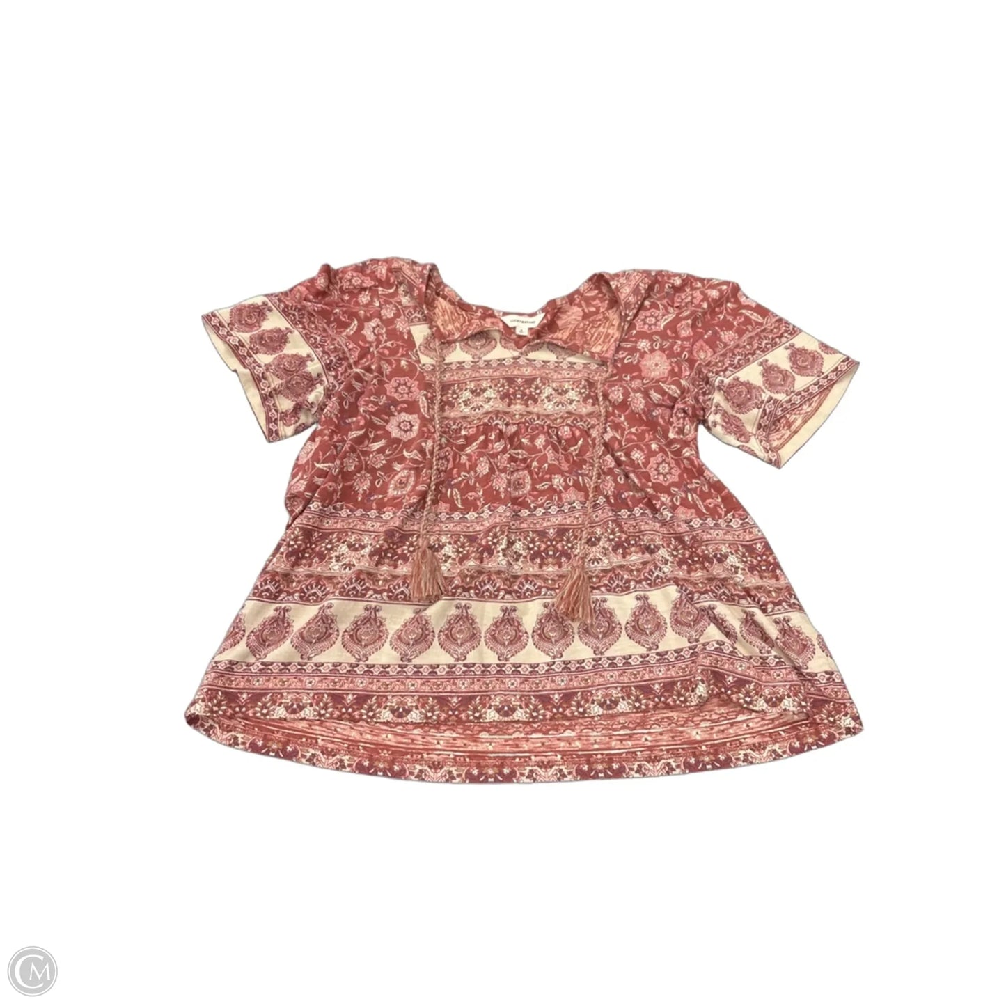 Top Short Sleeve By Lucky Brand In Paisley Print, Size: S
