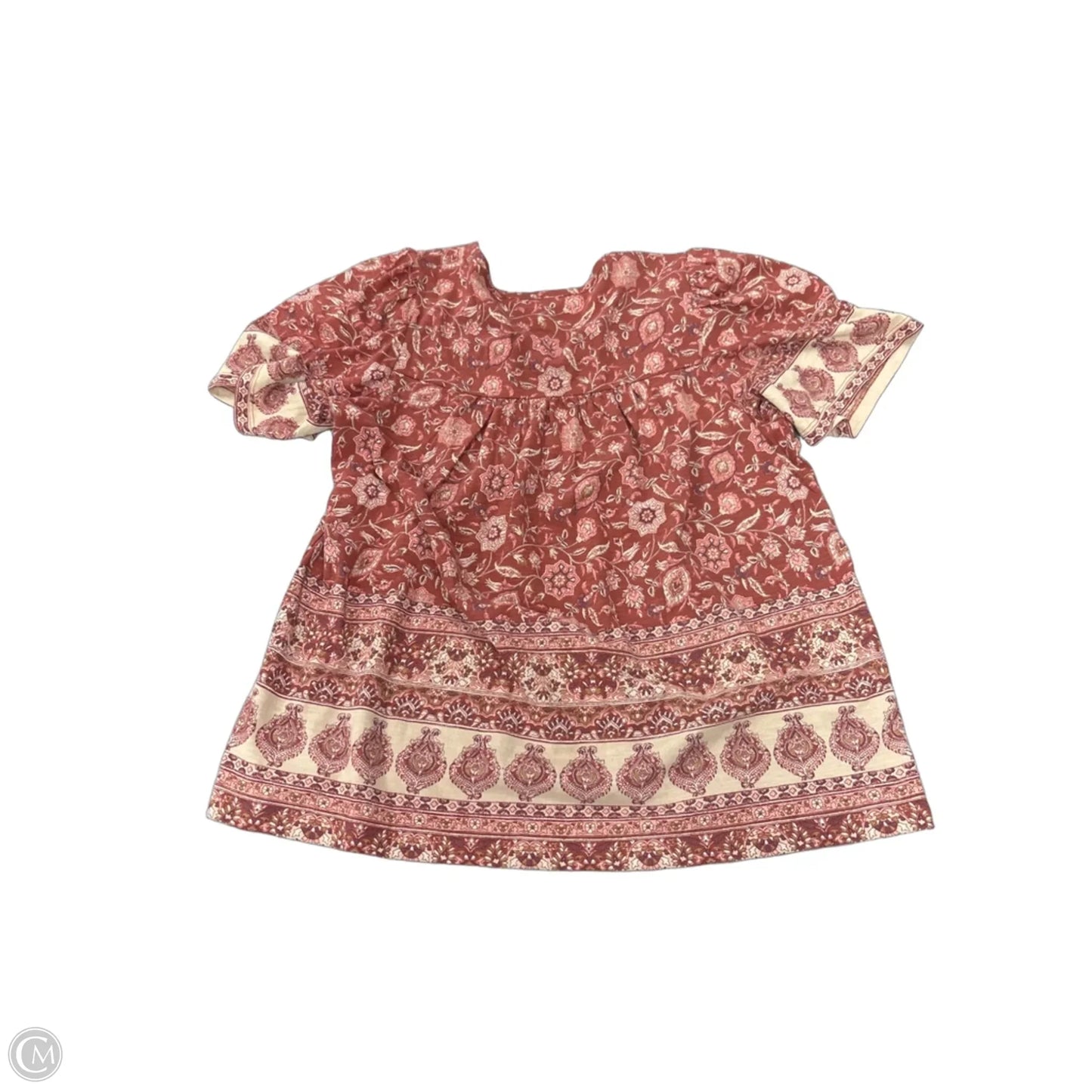 Top Short Sleeve By Lucky Brand In Paisley Print, Size: S