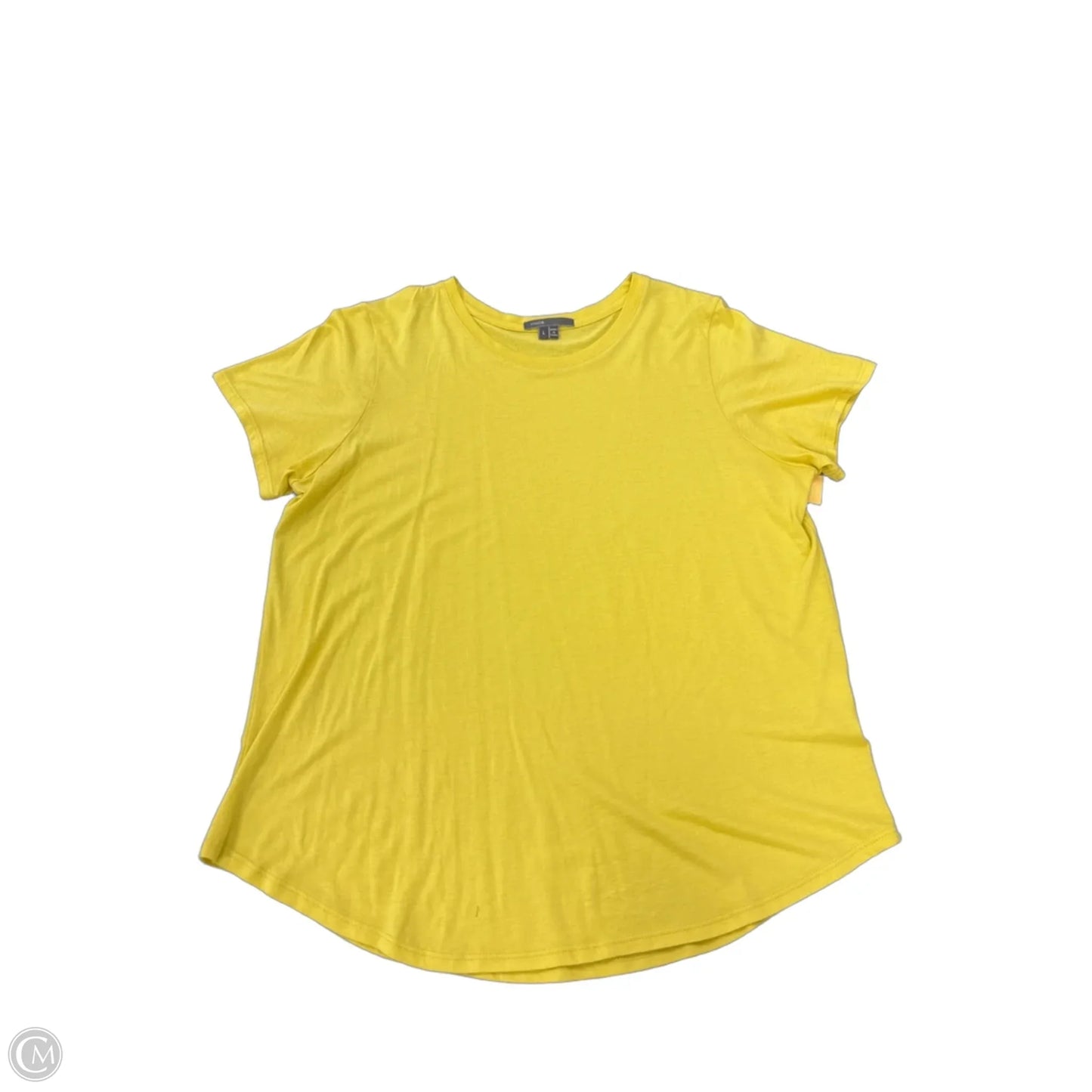 Top Short Sleeve By Vince In Yellow, Size: L