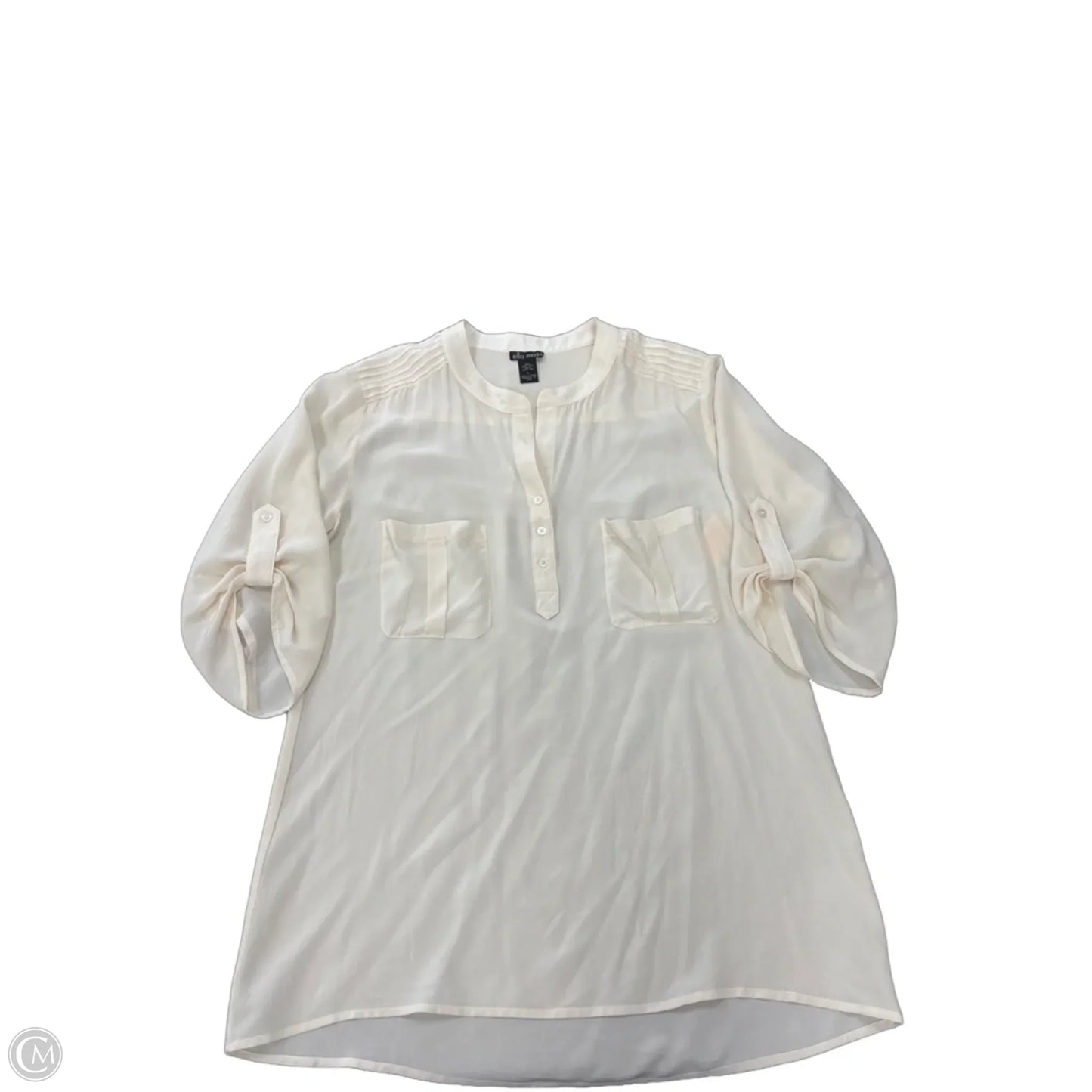 Top 3/4 Sleeve By Ella Moss In Cream, Size: L