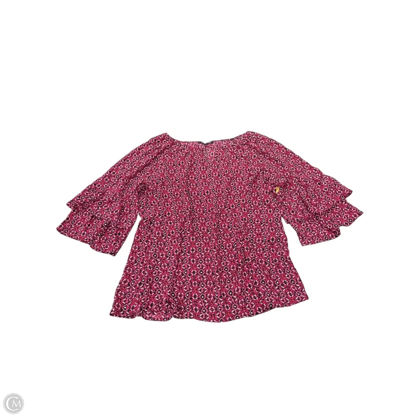 Top Short Sleeve By Roz And Ali In Pink, Size: 1x