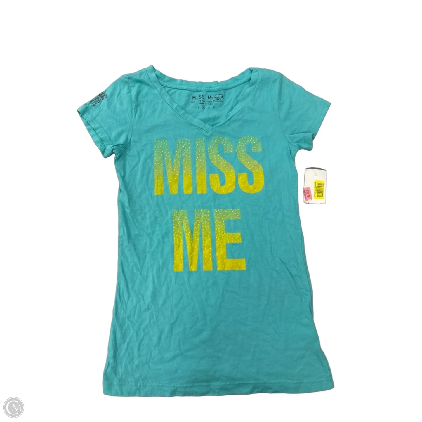 Top Short Sleeve By Miss Me In Blue, Size: M