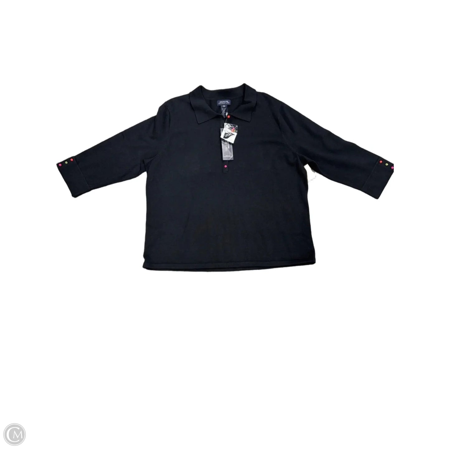 Top Long Sleeve By Jones New York In Black, Size: 2x